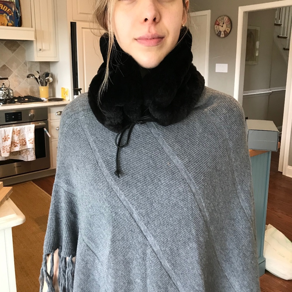 LAST OFFER!Trilogy sheared rabbit fur collar wrap.